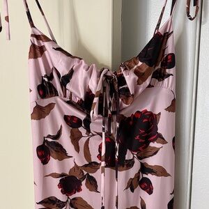 Floral Pink and Brown Dress